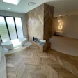 The floor and walls of this new build in Australia featured prefinished European oak.