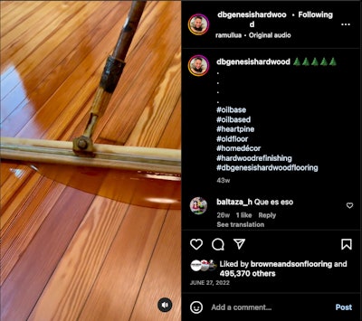 The music choice for this “satisfying” finish application video helped it reach millions on Instagram.