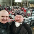 Here I am in the Berdychiv, Ukraine, area with Andrey Ivanov and the donated generators delivered and stored in preparation for service and distribution. Ivanov is the manager for the generator service center.