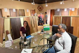 Large-format samples and sharing a glass of wine with customers are two things that help us stand out amid all the other retailers selling flooring.