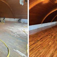 This gym floor in the community center in Emblem, Wyo., is a great example of the longevity possible for a gym floor—originally installed around 1930, we were able to resand and coat this floor in 2022.