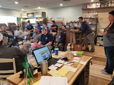 Adam Bissey advocates continuing education courses for his staff. He himself is a CFI Certified Installer, NFIC Certified Installer, NWFA Certified Installer/Finisher and IICRC Certified Master Cleaner.