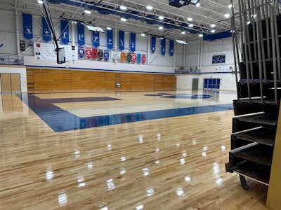 The high school's volleyball team shared a photo of the new gym on Facebook just before the fire.