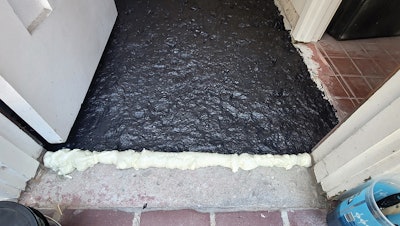 This part was not difficult but was very rewarding because the method yielded a perfect height with the oak floor installed. I used two coats of Bostik Roll-Cote as a moisture retarder.