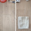 These are two wire-brushed floors I inspected: The one on the left is 8 months old; the one on the right was installed 6 months ago in a multi-million-dollar home. All of the traffic areas in these floors look like the floors are 20 years old: worn, dirty and splintering.