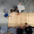 De Coninck hosted a hands-on training session for herringbone floors at his shop.