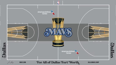 The Dallas Mavericks' In-Season Tournament court was delayed due to a manufacturing issue.