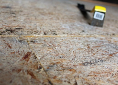 An inspection revealed that this existing OSB subfloor didn’t have an adequate fastening schedule.