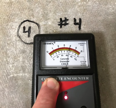When installing wood flooring below grade, moisture is always a concern, so thorough moisture testing should be a priority. (Photo courtesy of Tim McCool)