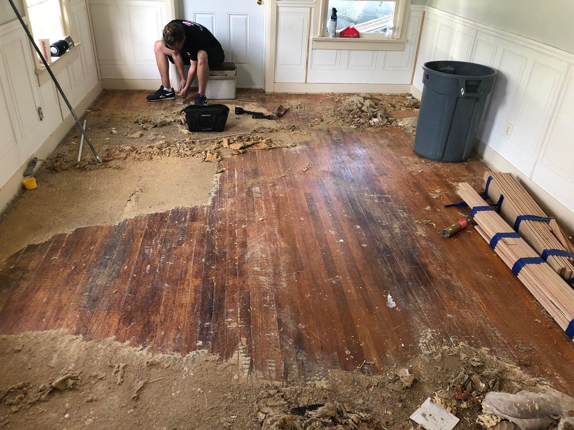 Wood Floor Rescue: Getting the Gunk off for a Great Reveal | Wood Floor ...