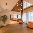 Hüni Parke installed 1,700 square feet of chevron oak flooring in this modern-style home in Istanbul.