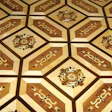 Maple, walnut, wenge and teak were included in this floor coated with waterborne finish.