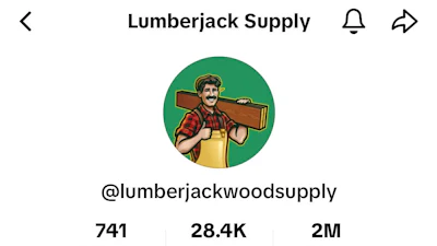 Lumberjack Flooring's TikTok account @lumberjackwoodsupply.