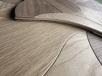The Blooming collection is made of engineered wood.