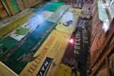 Brandon York of Cornerstone Flooring shared pictures of Clayton Carson's subfloor on Facebook. The subfloor is believed to be made of seat backs from old bus stop benches.