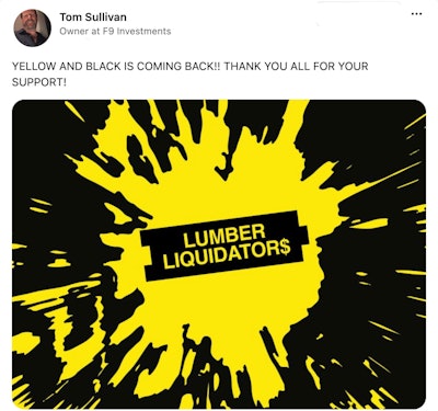 Tom Sullivan posted this about the news of the LL Flooring purchase on his LinkedIn profile.