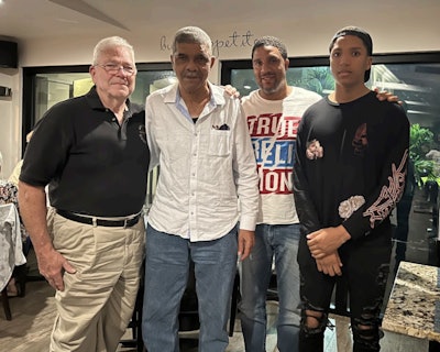 Pictured in this 2022 photo are, left to right, Howard Brickman, Lionel Taylor, Damon Taylor (son), Damon Taylor (grandson).