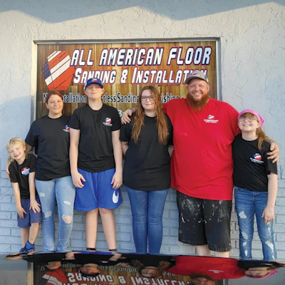 Patrick Russell with family, from left, Odin, wife Nikki, Zane, Malia and Sophia.