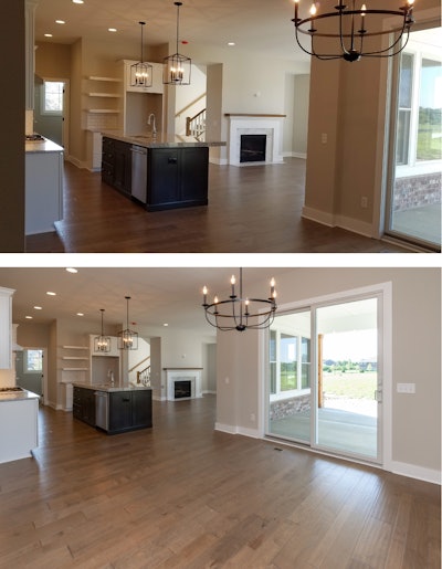 A shot from a high-quality cell phone (top) and a professional real estate photographer (bottom).