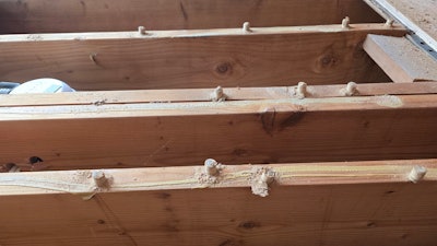 20250103 134210 Hole Saw Around The Particle Board Nails Easier Demo