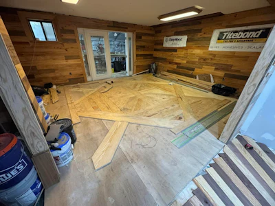 Bordeaux Parquet Partially Installed