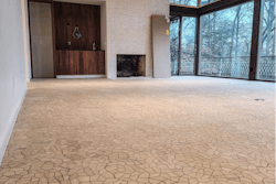 The project included 915 square feet of the unusual wood flooring.