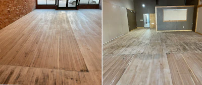 What the floor looked like before coating—with the history preserved.