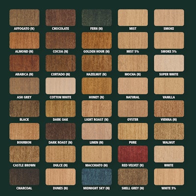 Rubio Monocoat introduced 20 colors to its Oil Plus 2C line.