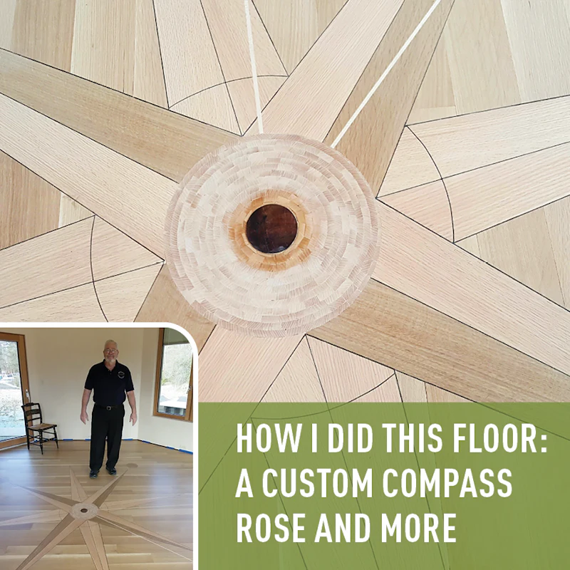 wood floor compass design | floor roma Images High... How I Did This Floor: a Custom Compass Rose and More | Wood Floor Business