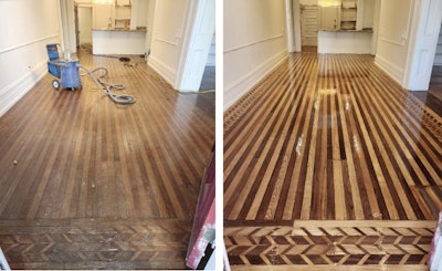 Before And After Of A Historic Wood Floor In Louisville Kentucky By Eubanks Hardwood Flooring