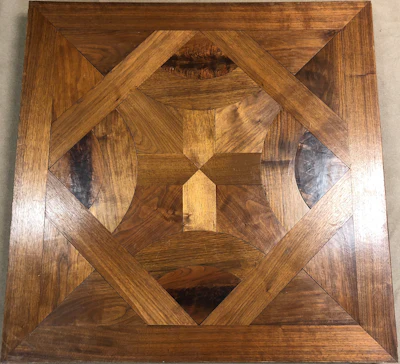 The Fargeau parquet pattern in walnut.