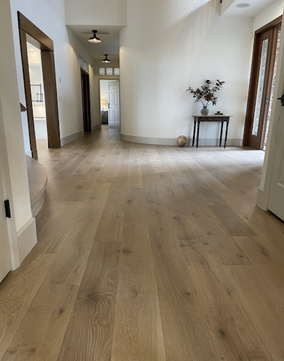 White oak installed by Okanagan Hardwood Flooring in British Columbia.