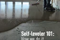 Self Leveler Being Spread Before A Wood Floor Installation Jj25 Techniques