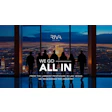 RIVA Spain promotional image with silhouetted figures overlooking Las Vegas skyline at night