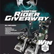 PAW Hardwood Flooring promotional poster with two professional floor sanders and giveaway details
