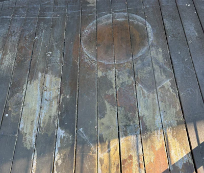 Realistic expectations about how much staining and damage you can remove from a deck is in important conversation to have with the client and with yourself!