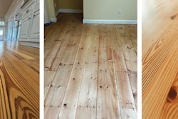 Domestic pine three ways (from left): antique heart pine (courtesy of Joe Dawson), white pine (courtesy of Daniel Reddy) and Southern yellow pine (courtesy of Kyle Thompson).