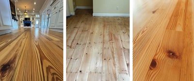 Domestic pine three ways (from left): antique heart pine (courtesy of Joe Dawson), white pine (courtesy of Daniel Reddy) and Southern yellow pine (courtesy of Kyle Thompson).