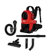 Red and black Milwaukee backpack vacuum cleaner with attachments