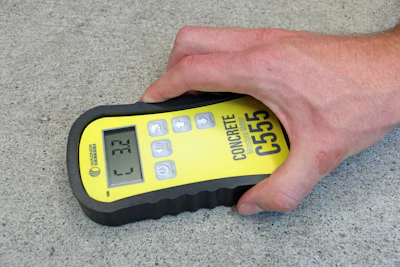 The C555 handheld meter is an extremely useful tool for identifying problem areas in a concrete slab.