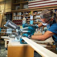 Makita 10' Slide Compound Miter Saw Ls1110 F Action Shot (baseboard Bevel Cut)
