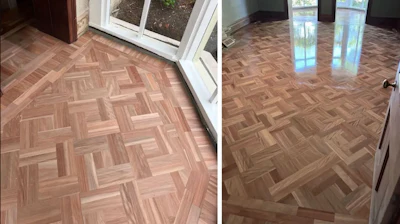 Timber: Pentarch Forestry Brushbox basketweave parquetry