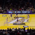 The L.A. Lakers 2025 Emirates NBA Cup court during their game against the L.A. Clippers on Nov. 25.