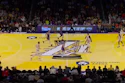 The L.A. Lakers 2025 Emirates NBA Cup court during their game against the L.A. Clippers on Nov. 25.
