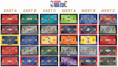 The 2025 Emirates NBA Cup courts were again designed by artist Victor Solomon.