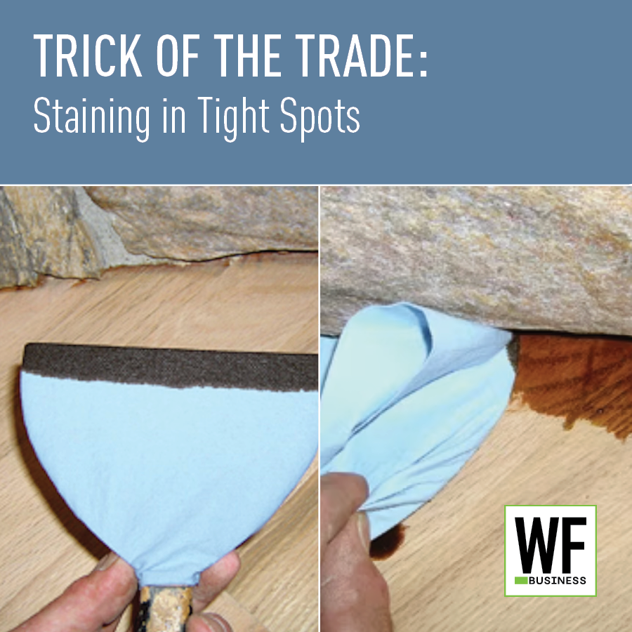 Woodworking tip: Using a folded cloth to stain hard-to-reach areas