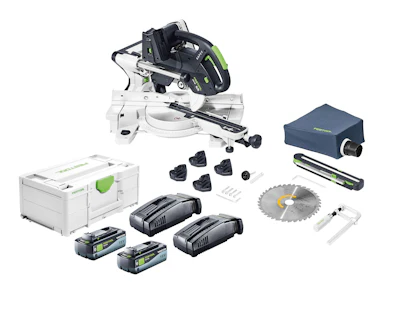 The KSC 60 Cordless Compound Miter Saw + Energy Set Combo from Festool.