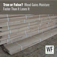 Stacked wood planks with white spacers demonstrating moisture absorption concept for WE Business