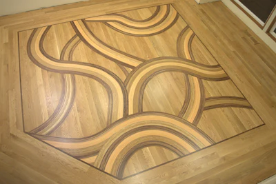 Ragalie's curved wood floor took roughly 160 hours in all.
