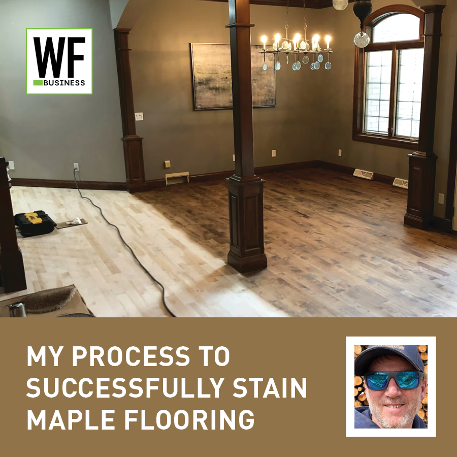 In our part of the country, staining maple floors is a typical part of the business, but it has to be done carefully.